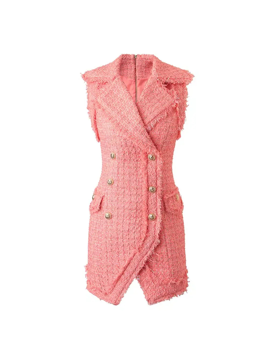 Desiree Pink Tweed Mini Dress