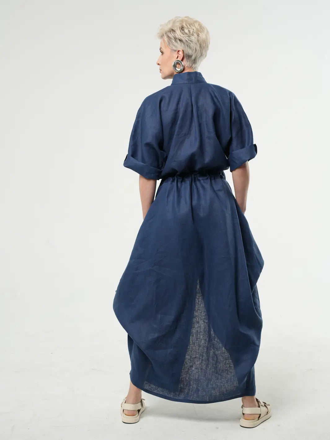 Maxi Linen Shirt Dress