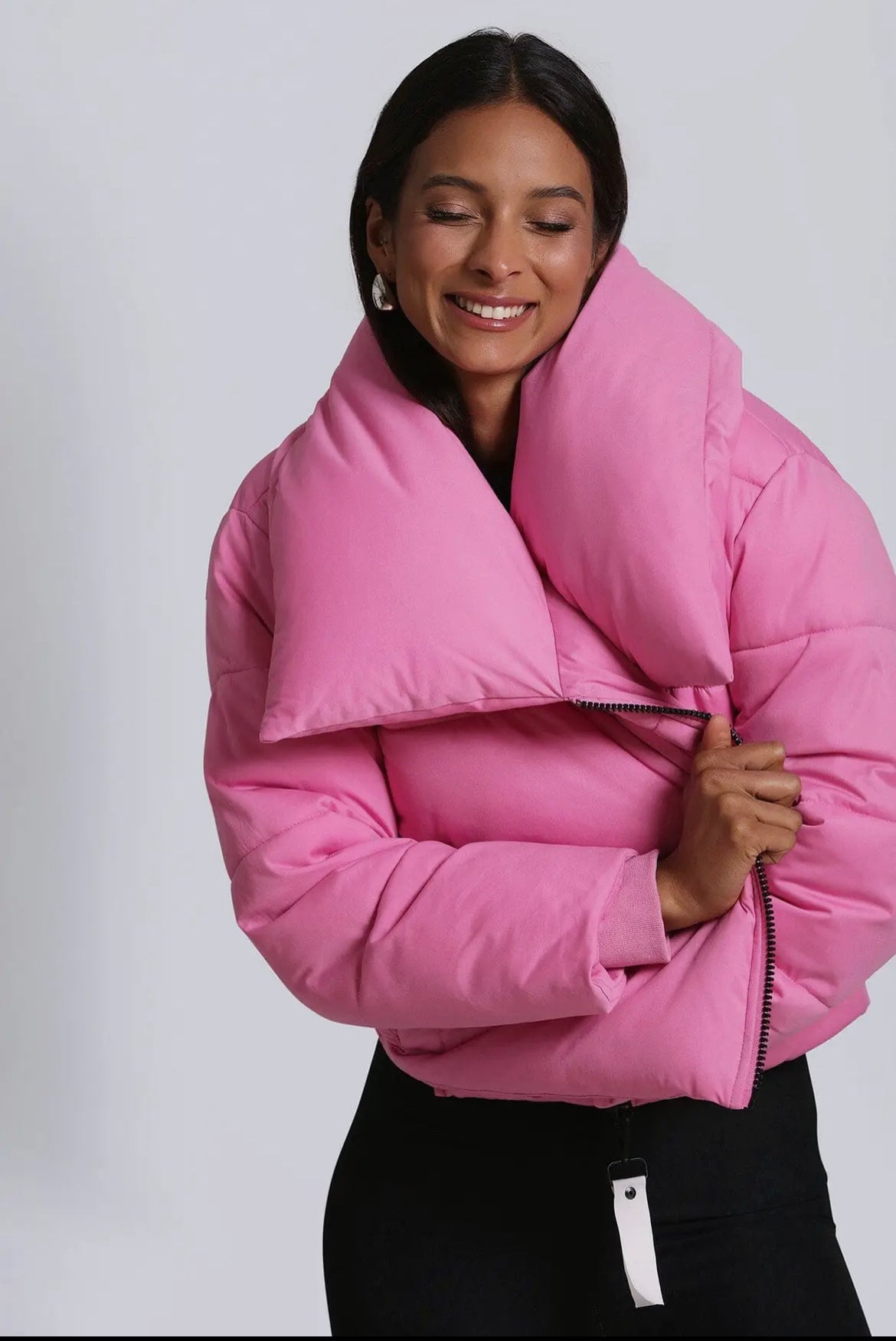 Thermal Puff™ Envelope Collar Knit Puffer Coat