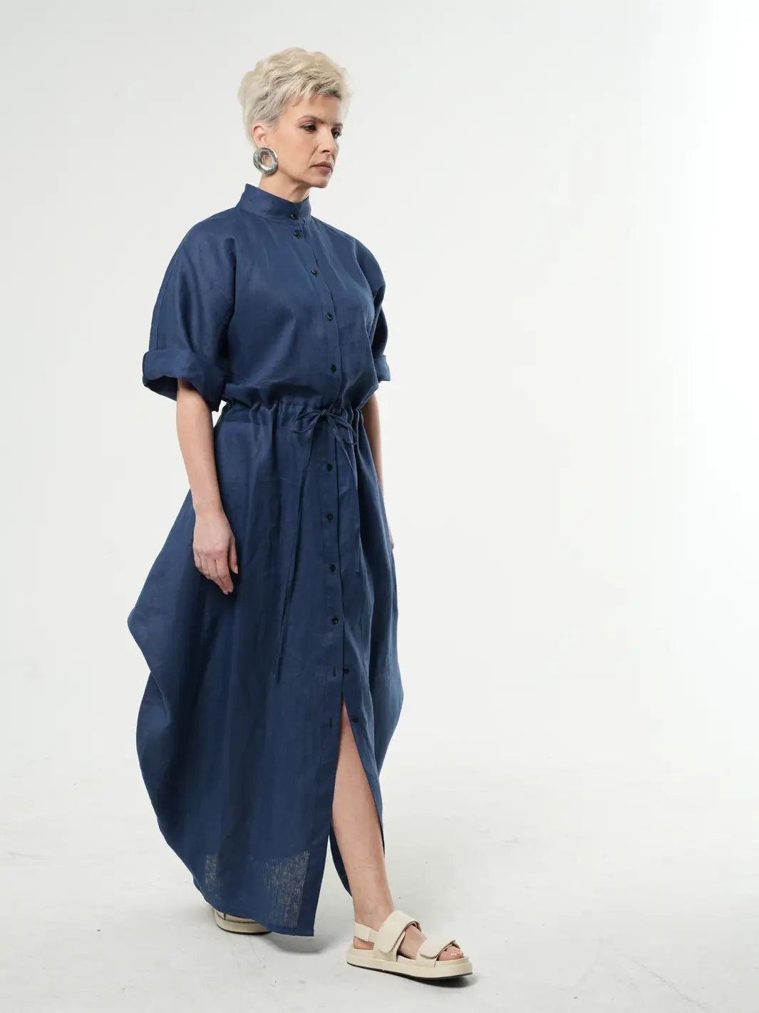 Maxi Linen Shirt Dress