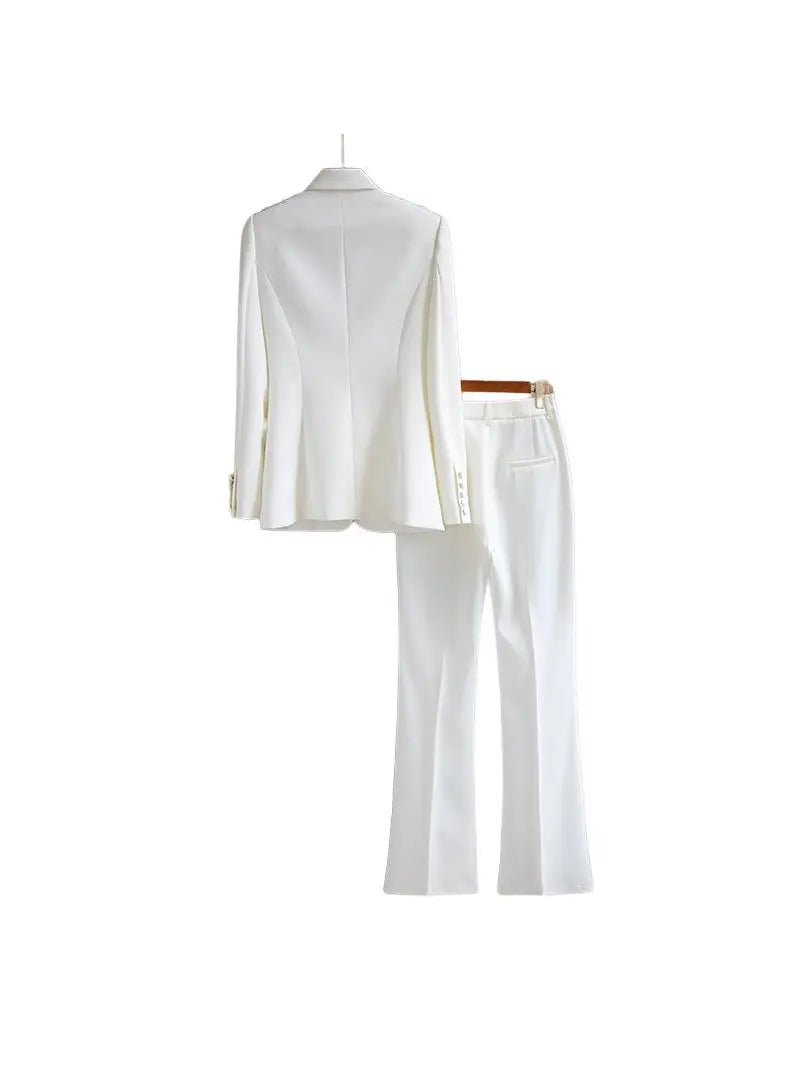Calista White Two Piece Set with Rhinestone Arm