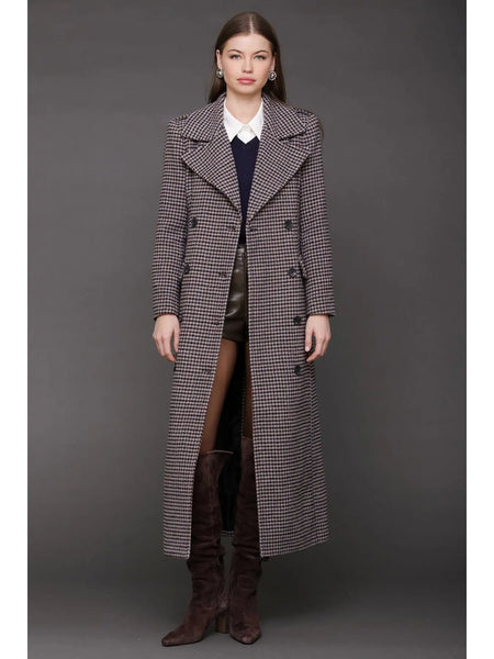 Heritage Houndstooth Maxi Coat