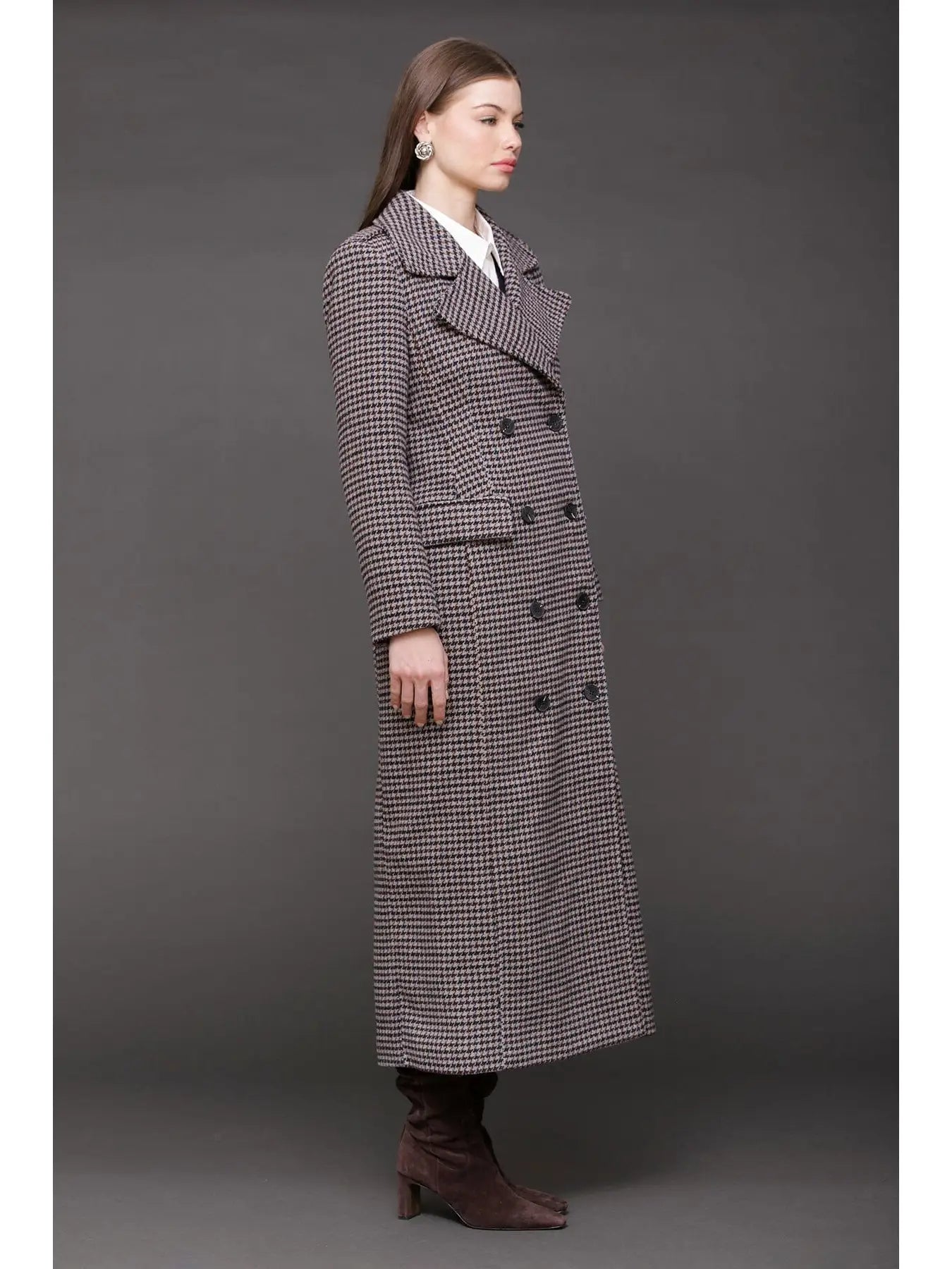 Heritage Houndstooth Maxi Coat