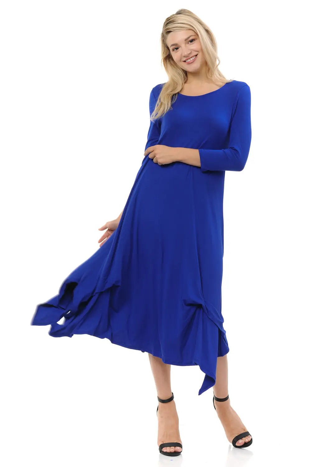 Handkerchief Midi Dress with Pockets