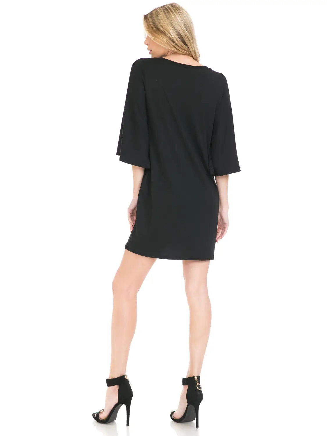 Bell Sleeve Midi Dress with Pockets