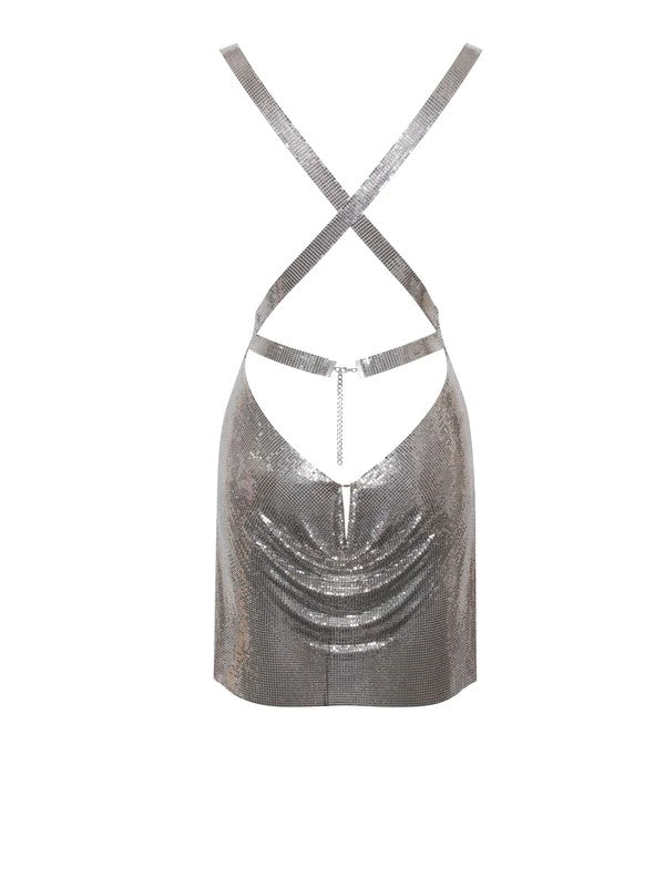 Serenity Silver Stainless Steel Metal Mesh Dress