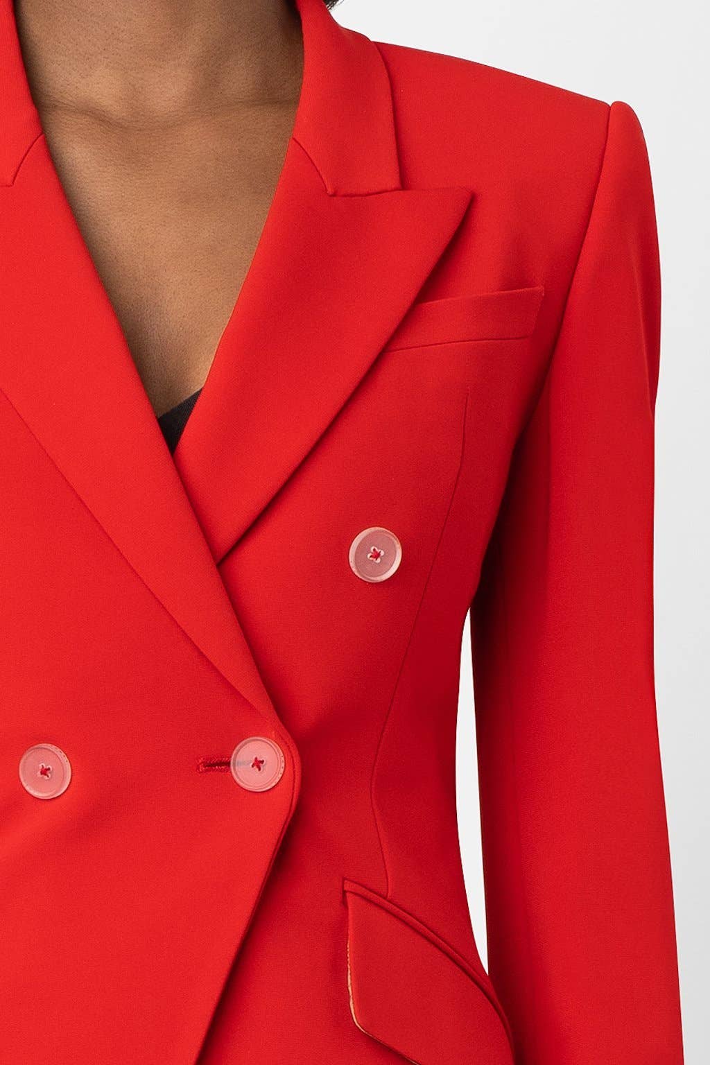 Super Matte Jersey Fitted Double-Breasted Blazer