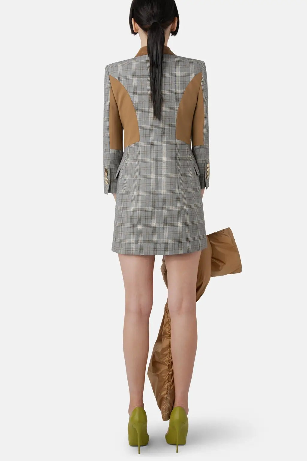 Double-Breasted Fine Wool Blazer DRESS-GREY PLAID