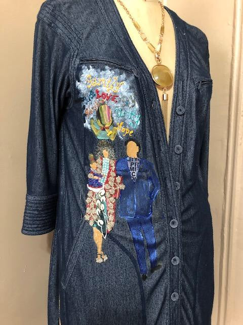 Jean Jacket Button Oversize Denim Jacket ( DESIGN YOUR OWN DENIM JACKET )