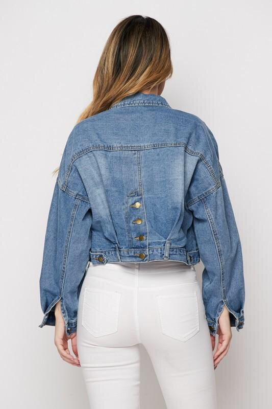 Jean Jacket Button Oversize Denim Jacket ( DESIGN YOUR OWN DENIM JACKET )