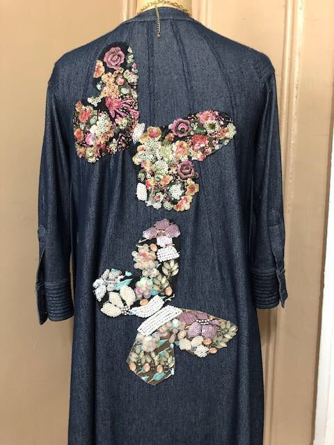 Jean Jacket Button Oversize Denim Jacket ( DESIGN YOUR OWN DENIM JACKET )