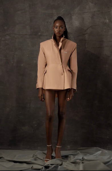 Beige Cotton Blazer