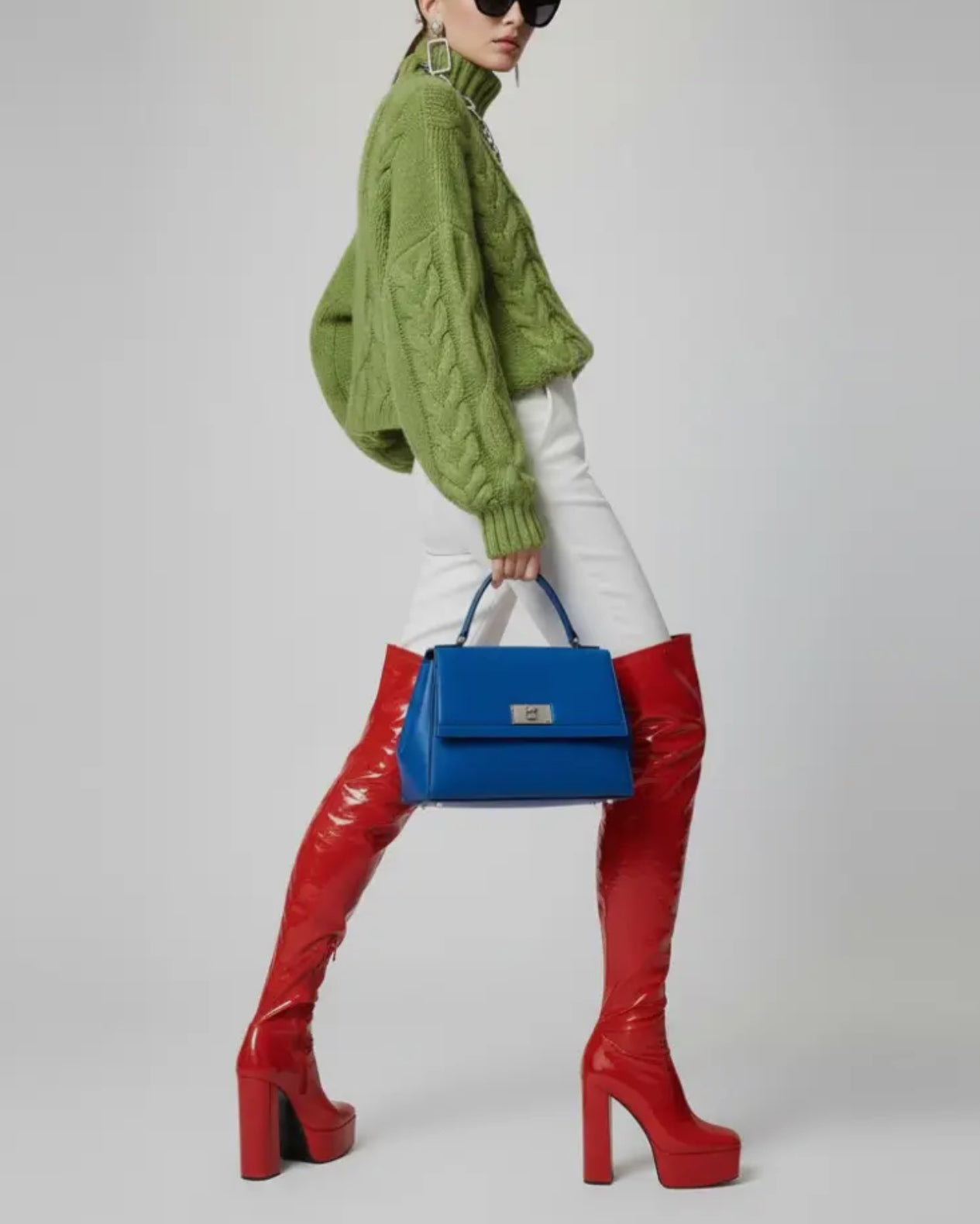 Green Cable Knit Sweater