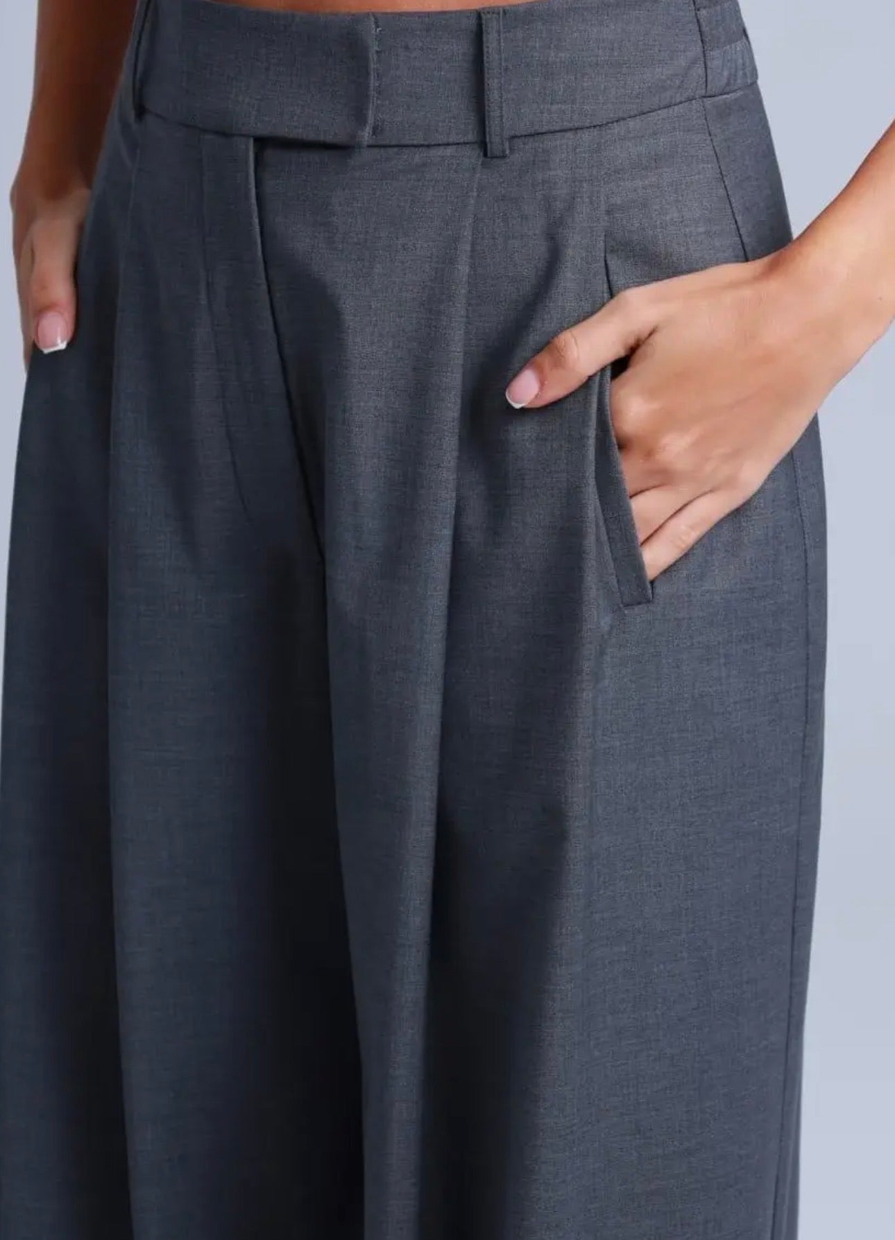 3-pieces Sophia Tailored Virgin Wool Suit in Mid Grey