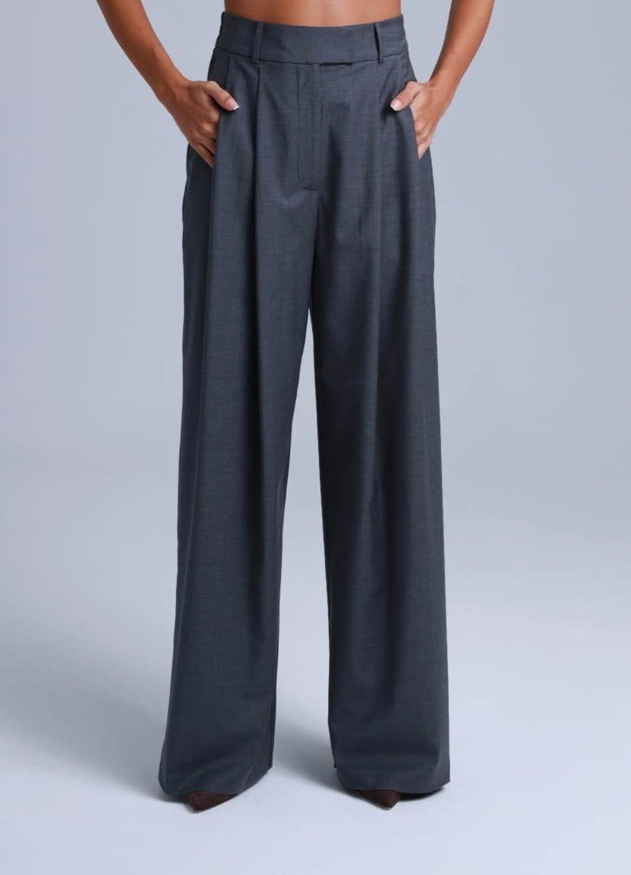 3-pieces Sophia Tailored Virgin Wool Suit in Mid Grey
