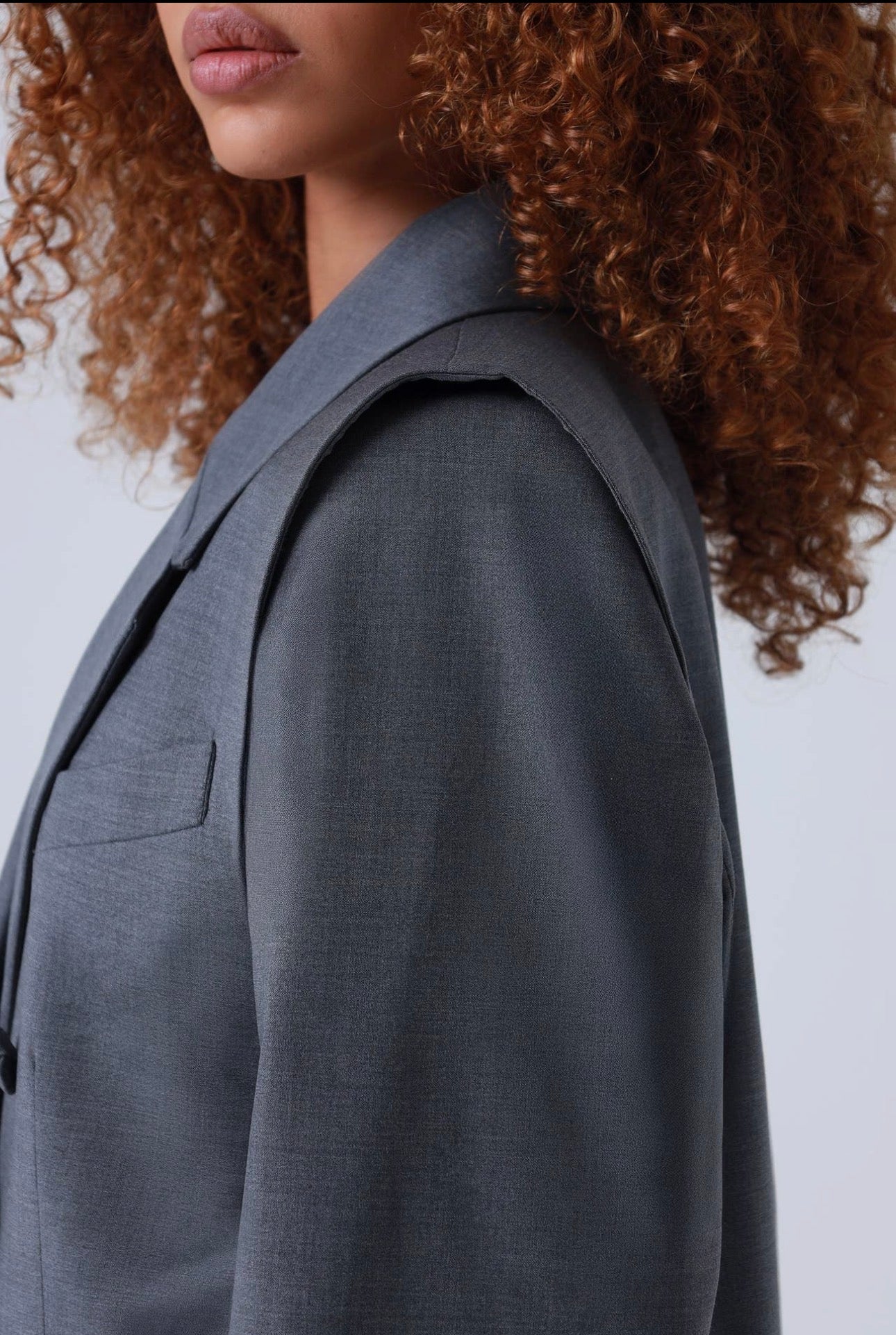 3-pieces Sophia Tailored Virgin Wool Suit in Mid Grey