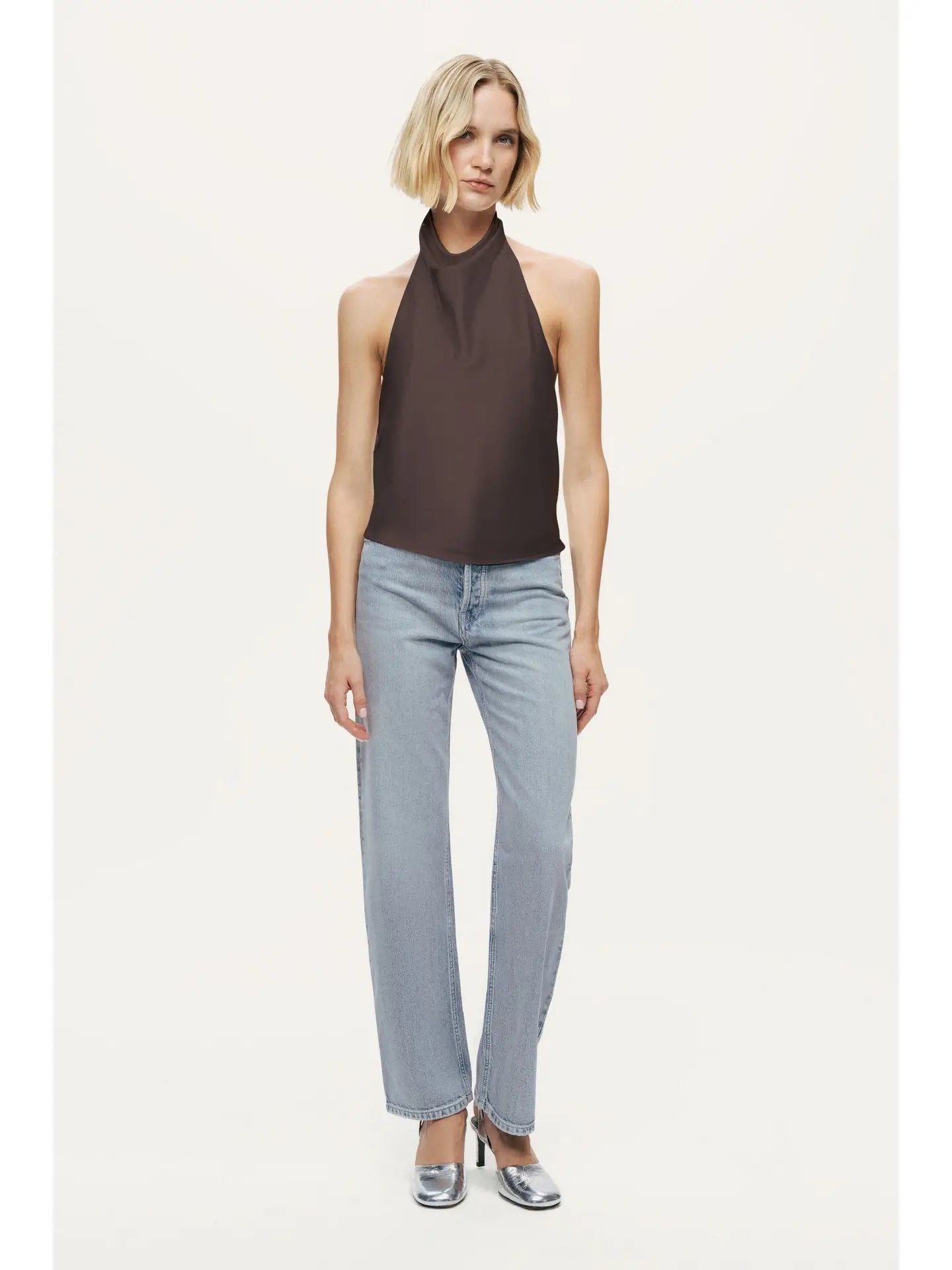 Satin Halter Neck Top