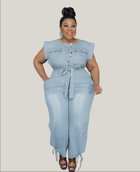 Western Cowboy Denim Jumpsuit