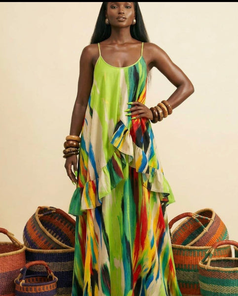 Midi Dress -
Cascading Layers