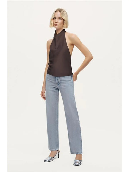 Satin Halter Neck Top