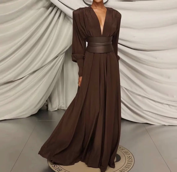 Gathered Waist Maxi Dress