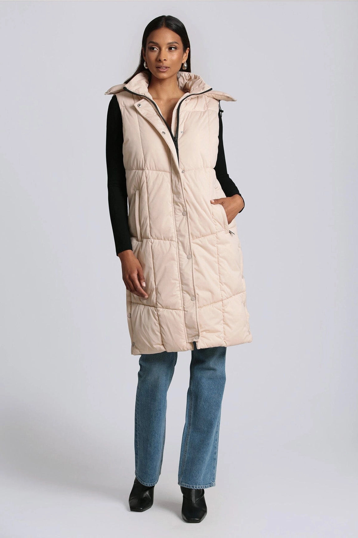 Thermal Puff Hooded Longline Puffer Vest