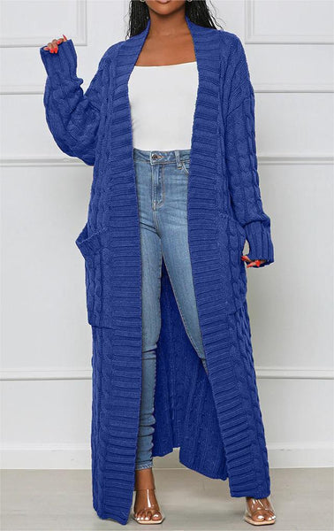 Loose Coat Knitted Cardigan Long Twist Sweater Jacket