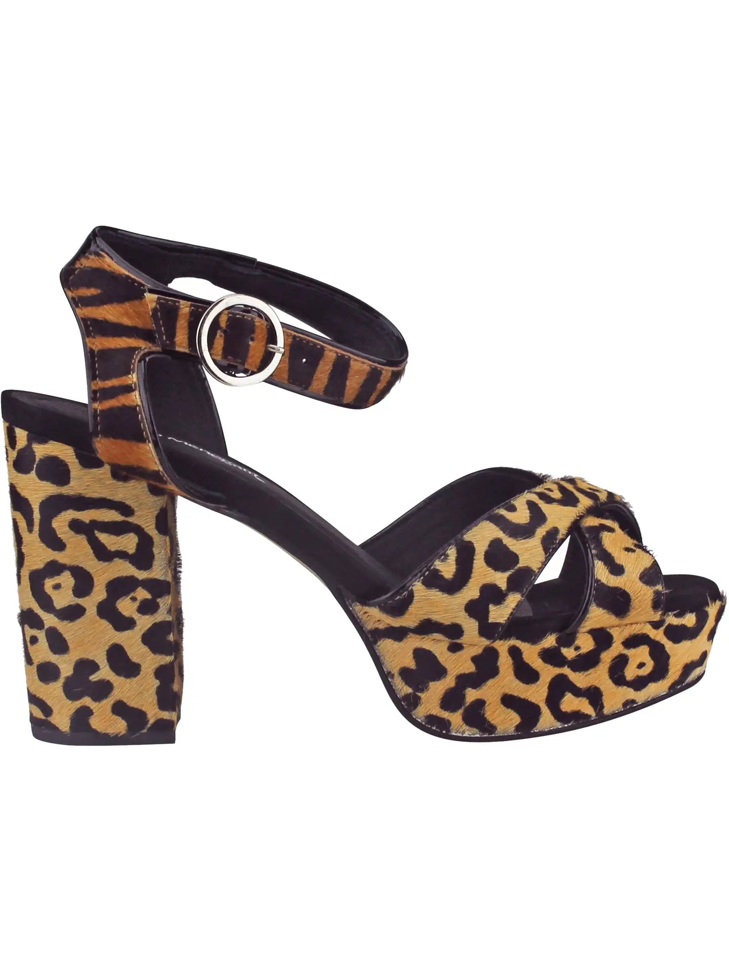 Leather Platform Sandal Leopard