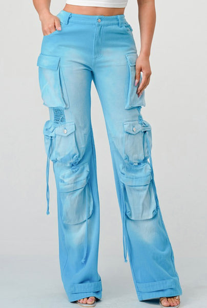 Blue pocket pants