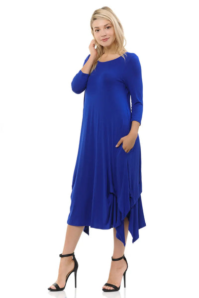 Handkerchief Midi Dress with Pockets