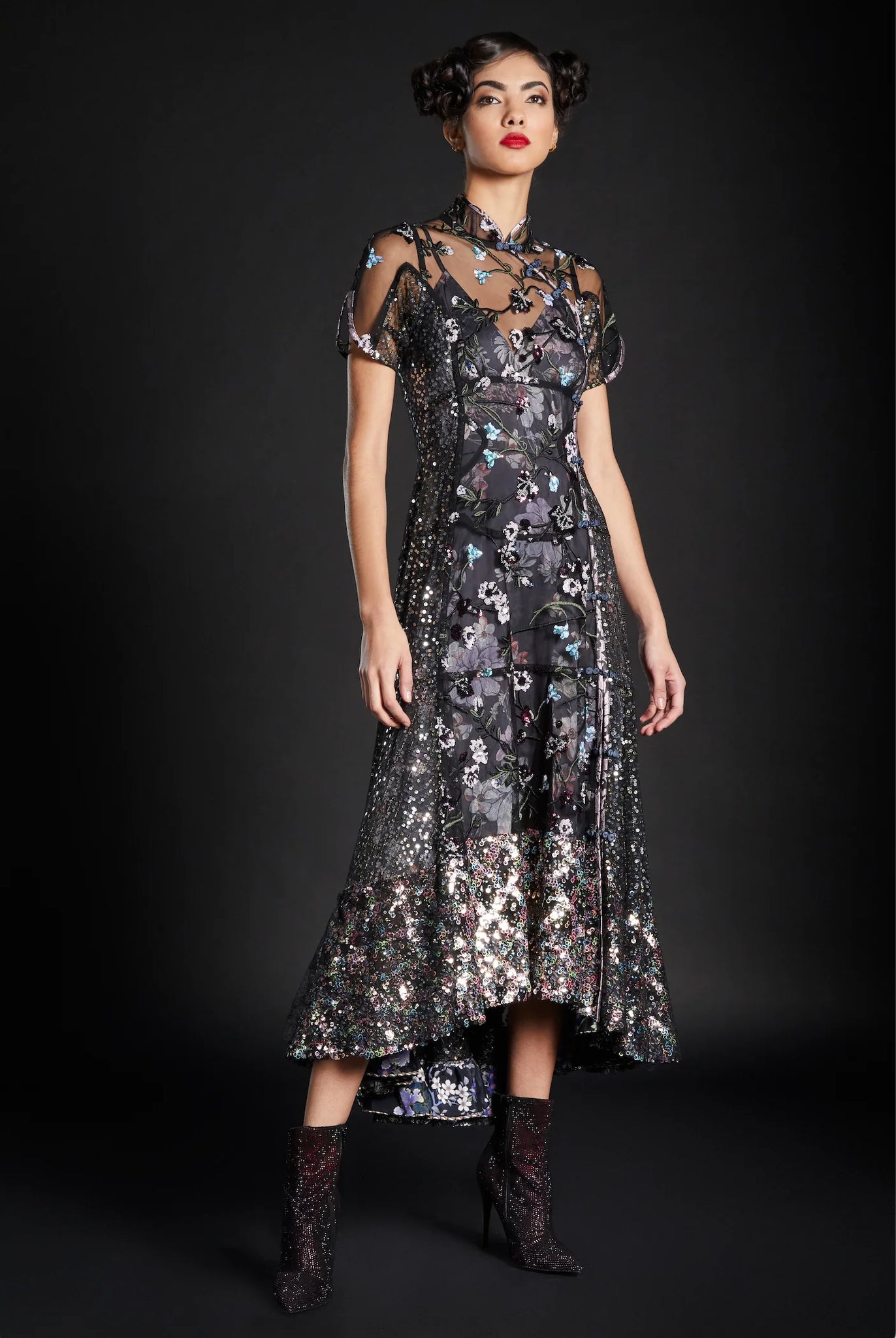Sequined Qipao Gown