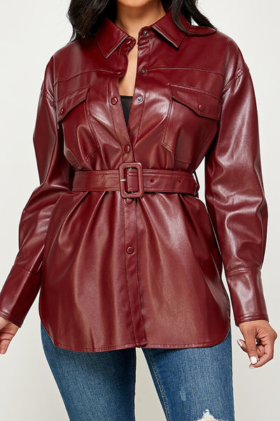 Soft Faux Leather shirt.