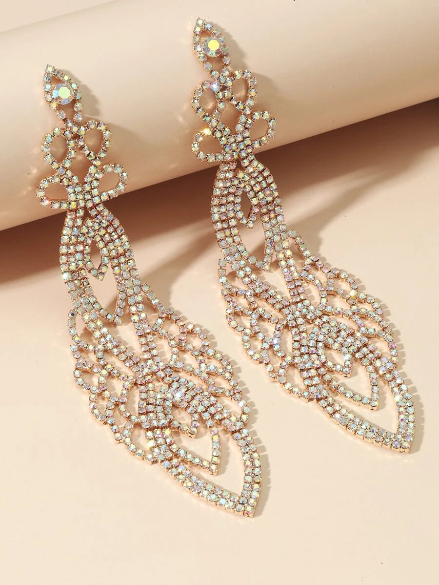 Rhinestone Long Earrings