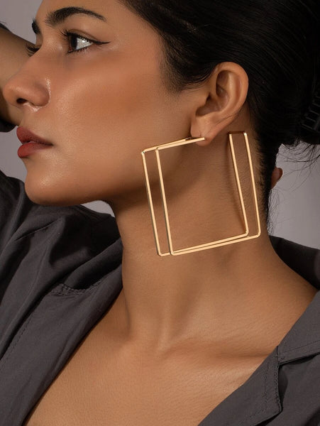 Hollow Out Geo Design Earrings