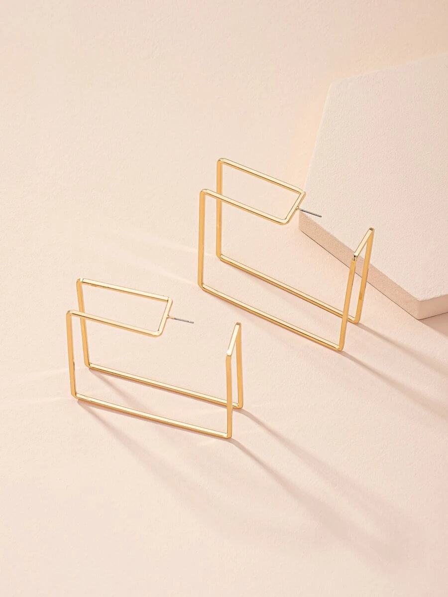 Hollow Out Geo Design Earrings