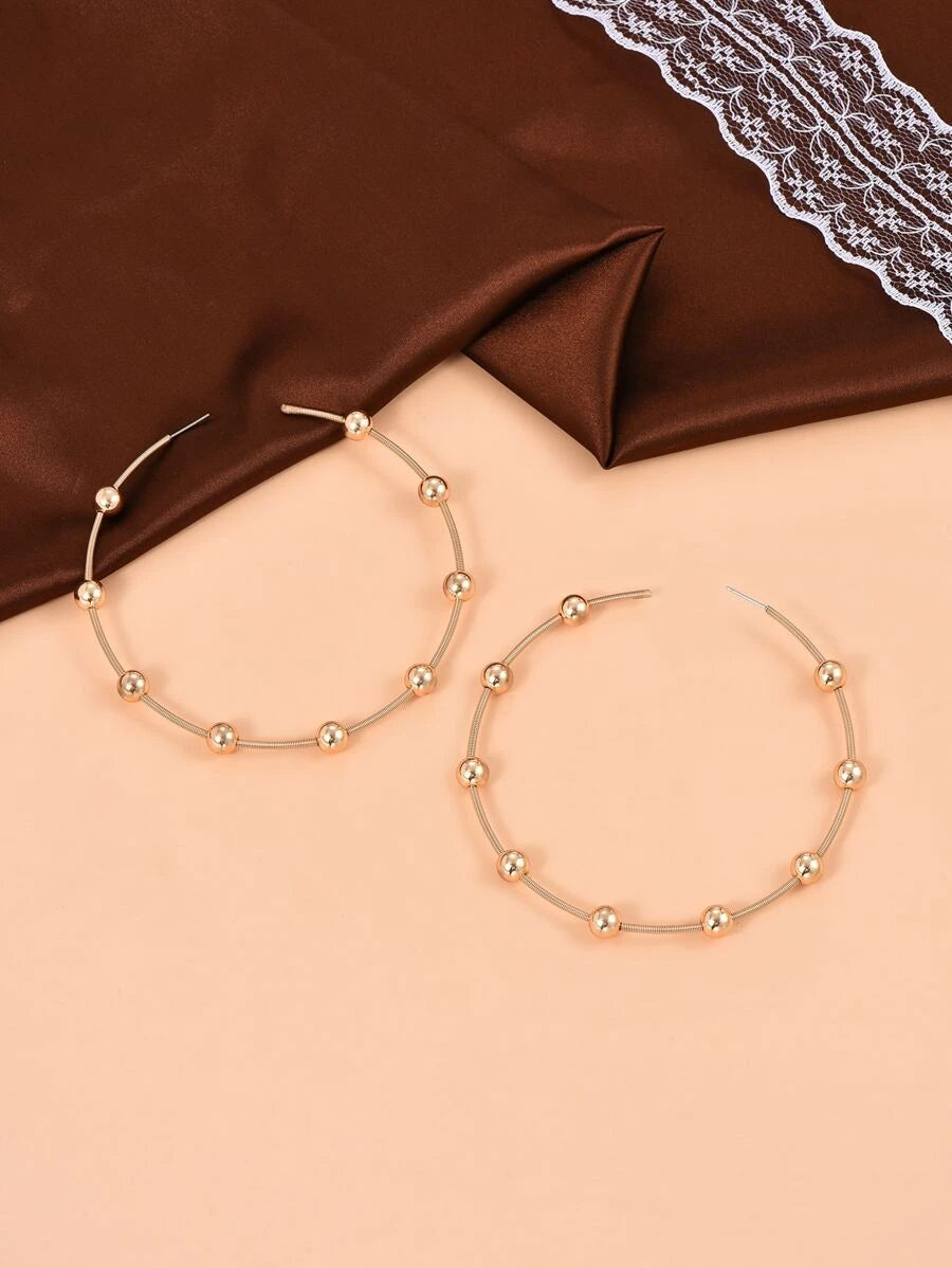 Bead Cuff Hoop Earrings
