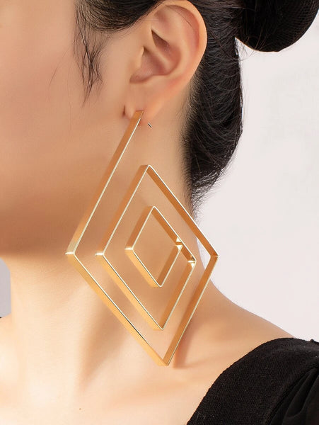 Geometric Spiral Stud Earrings