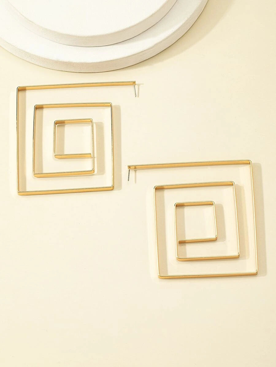 Geometric Spiral Stud Earrings