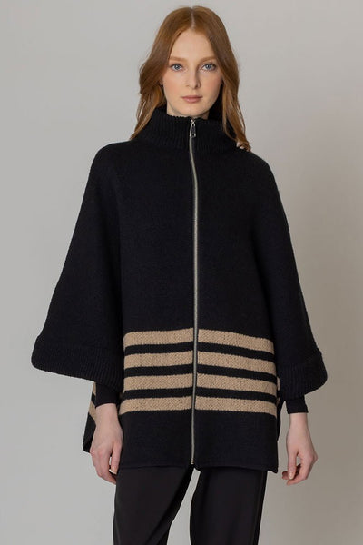 Stripe Zipper Kimono