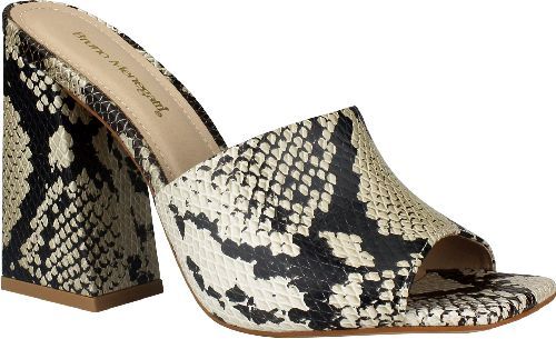 SLIDE SANDAL LEATHER SNAKE PRINT.
