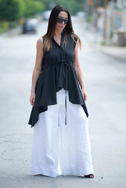 LINEN WIDE PANTS