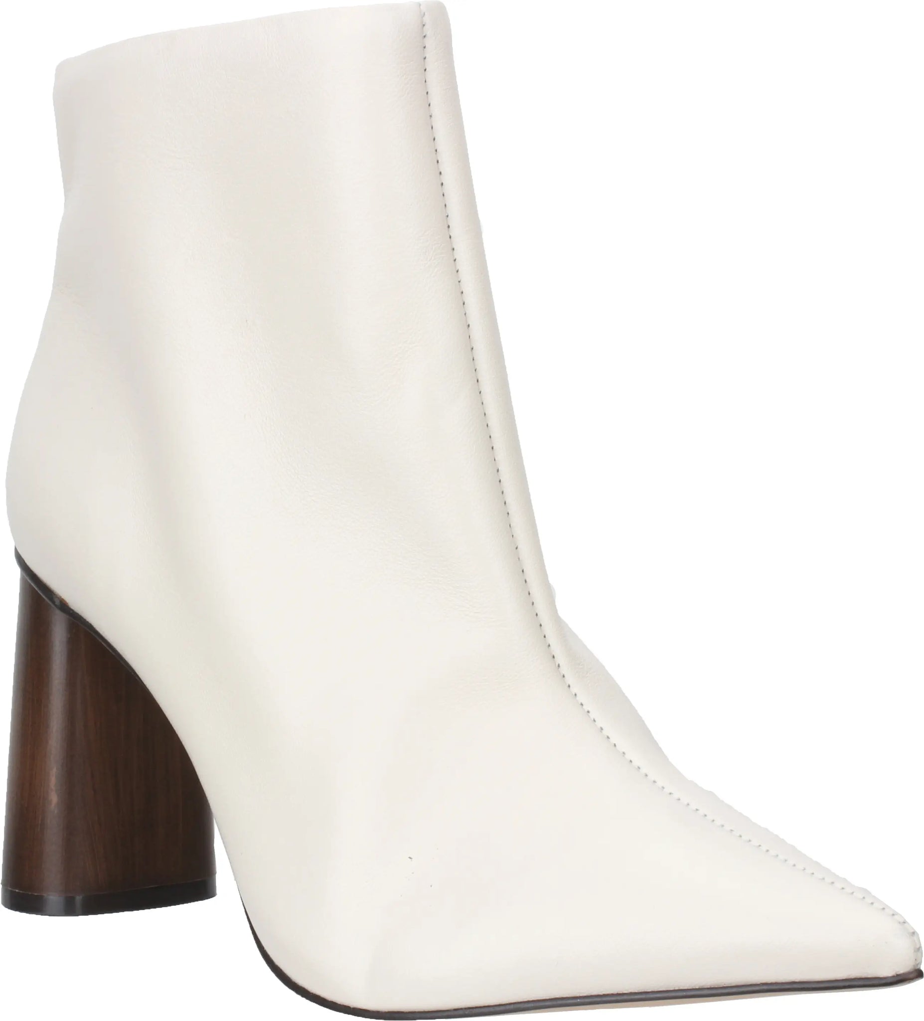 Anna - Leather Bootie Wooden Heel Mascarpone