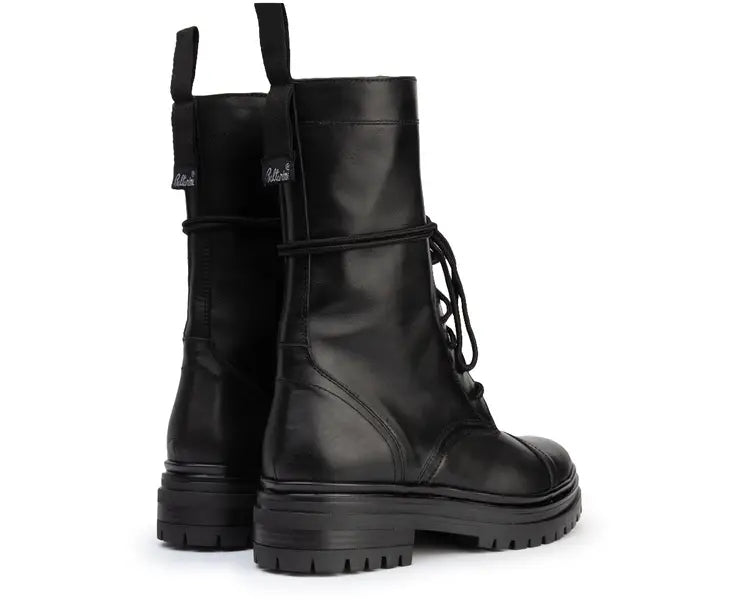 Brooke black leather ankle boots