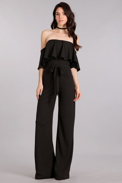 SHOULDERLESS JUMPSUIT