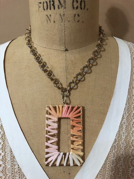 TWO TONE SQUARE CHAIN NECKLACE
