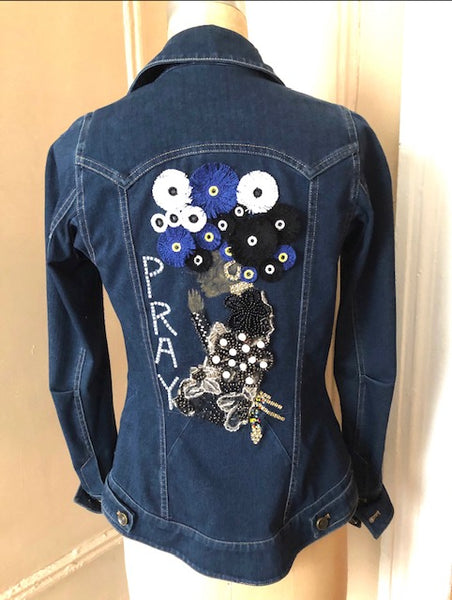 DISTRESSED DENIM SHIRT JACKET ( DESIGN YOUR OWN DENIM JACKET )