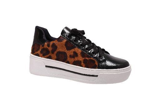 SNEAKERS CALF HAIR LEOPARD/LEATHER BLACK.