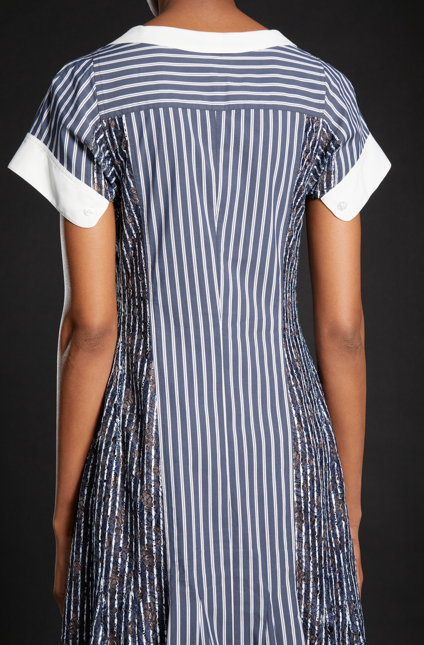 Plunging Oxford Stripe Dress