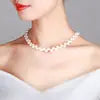 White Dancing Pearl Necklace Bracelet Set