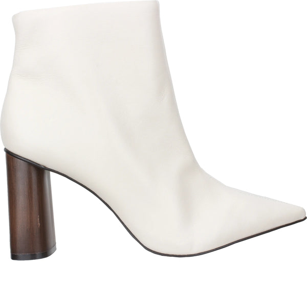 Anna - Leather Bootie Wooden Heel Mascarpone